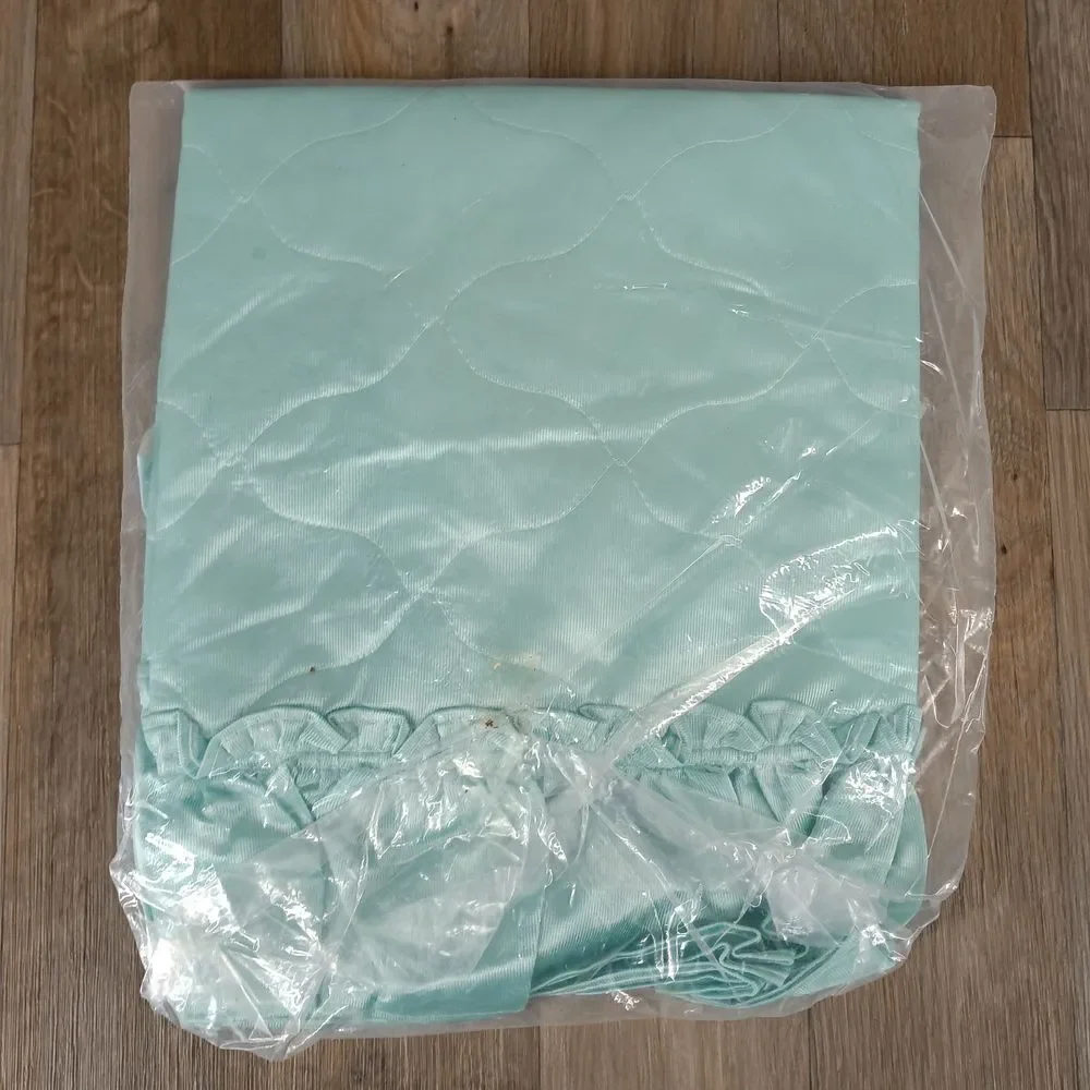 Vintage Emilio Ricci Pastel Green‎ Twin Bedspread Quilt & 2 Sham Set Made in USA